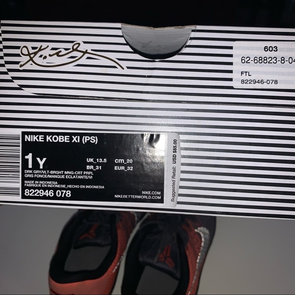 Nike Kobe XI (ps) - Like New - Picture 10 of 12